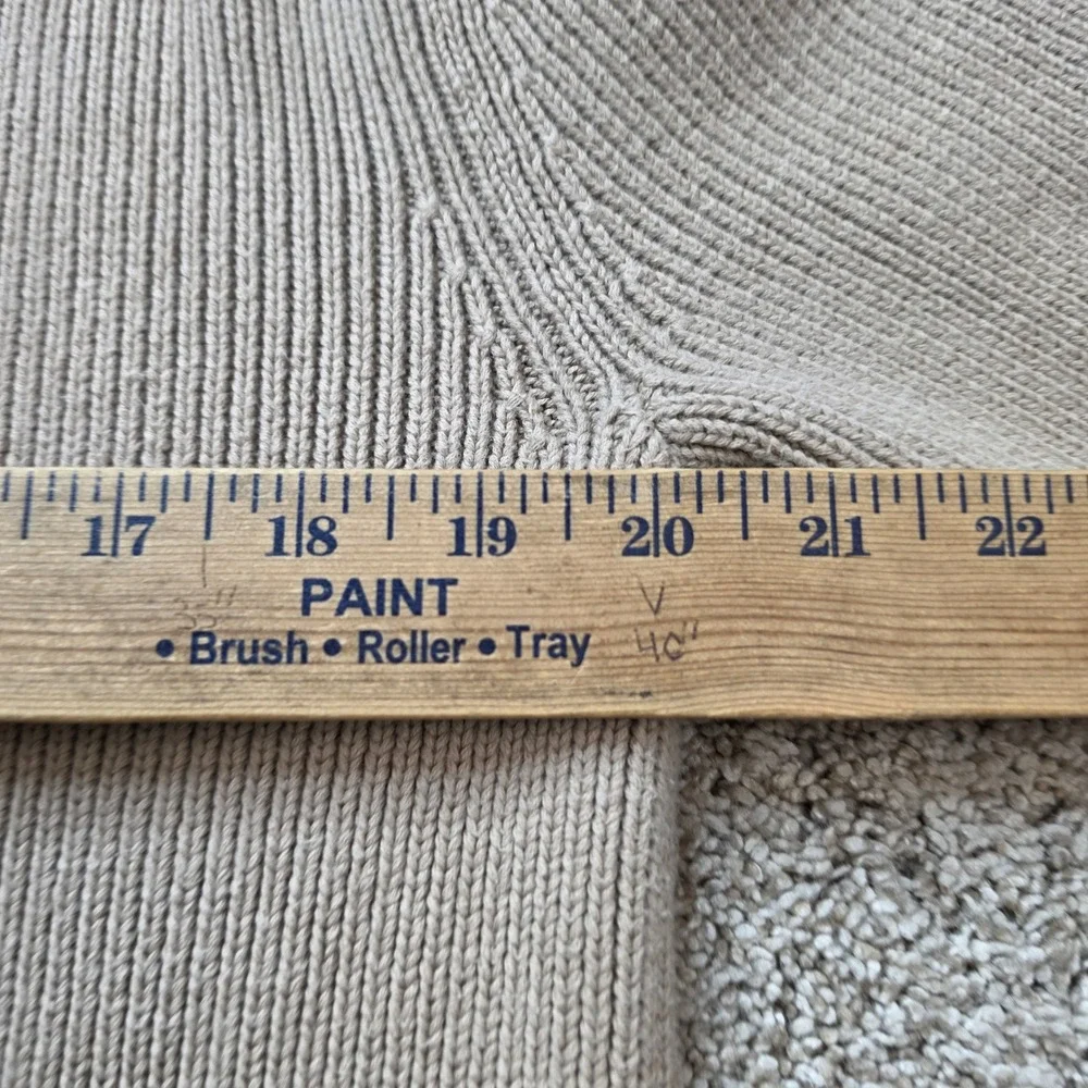 VINTAGE Banana Republic Quarter Zip Sweater Mens Medium Tan Beige Ribbed Cotton